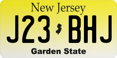 NJ license plate J23BHJ