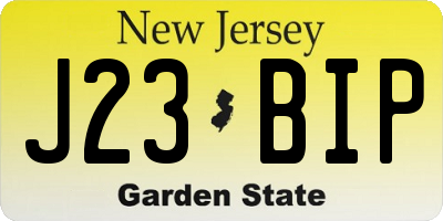 NJ license plate J23BIP