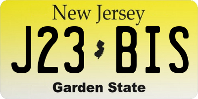 NJ license plate J23BIS