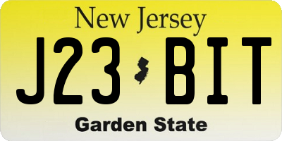 NJ license plate J23BIT