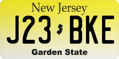 NJ license plate J23BKE