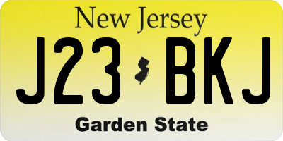 NJ license plate J23BKJ