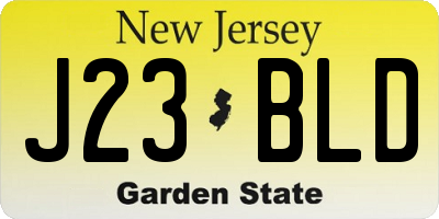 NJ license plate J23BLD