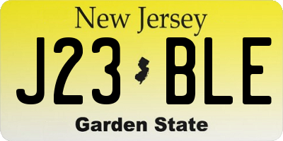 NJ license plate J23BLE