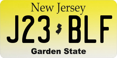 NJ license plate J23BLF