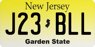 NJ license plate J23BLL