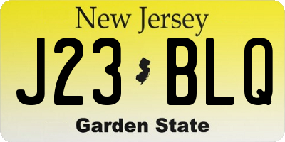 NJ license plate J23BLQ