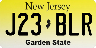 NJ license plate J23BLR