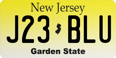 NJ license plate J23BLU