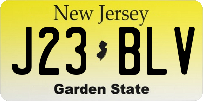 NJ license plate J23BLV