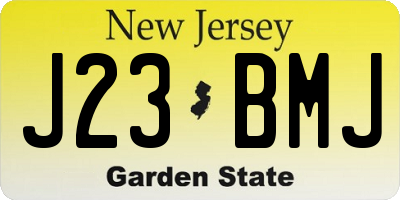 NJ license plate J23BMJ