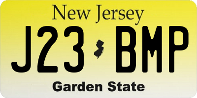 NJ license plate J23BMP