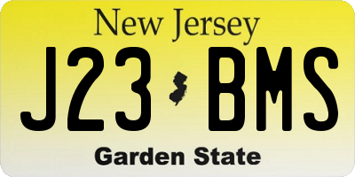 NJ license plate J23BMS
