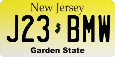 NJ license plate J23BMW