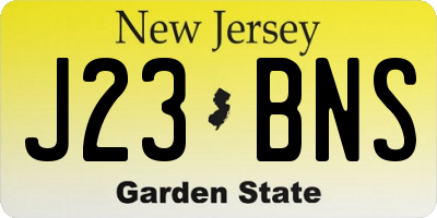 NJ license plate J23BNS