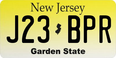 NJ license plate J23BPR
