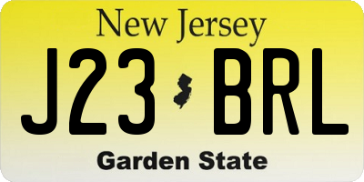 NJ license plate J23BRL