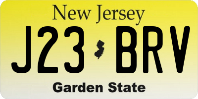 NJ license plate J23BRV
