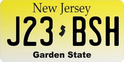 NJ license plate J23BSH