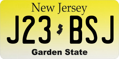NJ license plate J23BSJ