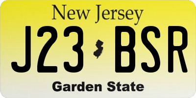 NJ license plate J23BSR