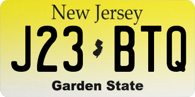 NJ license plate J23BTQ