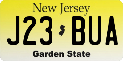 NJ license plate J23BUA