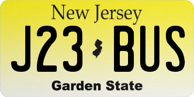 NJ license plate J23BUS