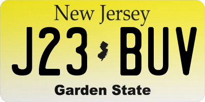 NJ license plate J23BUV