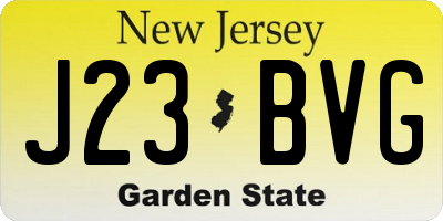 NJ license plate J23BVG