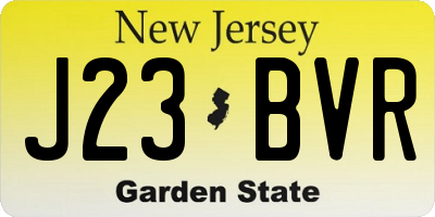 NJ license plate J23BVR