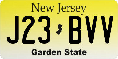 NJ license plate J23BVV