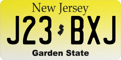 NJ license plate J23BXJ