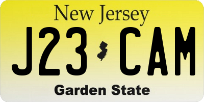 NJ license plate J23CAM