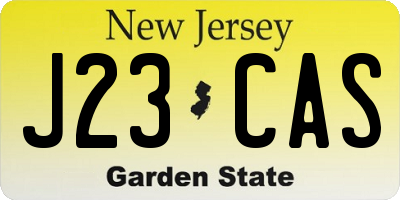 NJ license plate J23CAS