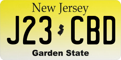 NJ license plate J23CBD