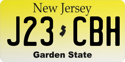 NJ license plate J23CBH