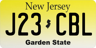 NJ license plate J23CBL
