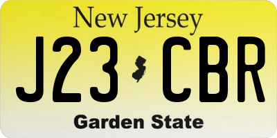 NJ license plate J23CBR