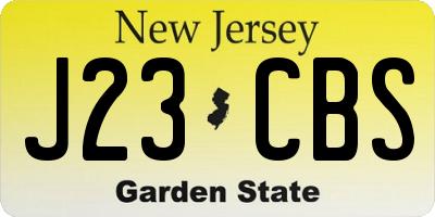 NJ license plate J23CBS