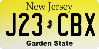NJ license plate J23CBX