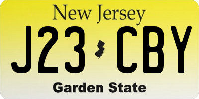 NJ license plate J23CBY