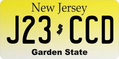 NJ license plate J23CCD