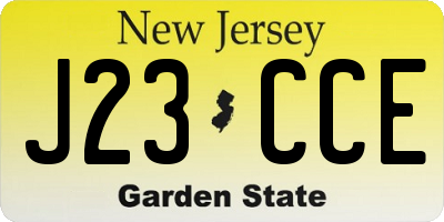 NJ license plate J23CCE