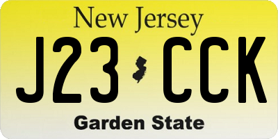 NJ license plate J23CCK