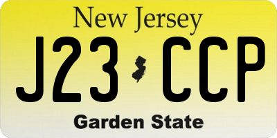 NJ license plate J23CCP