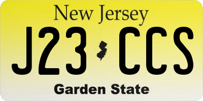 NJ license plate J23CCS