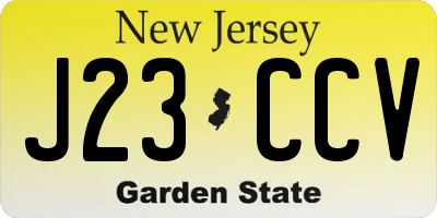 NJ license plate J23CCV
