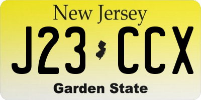NJ license plate J23CCX