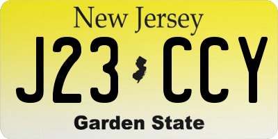 NJ license plate J23CCY